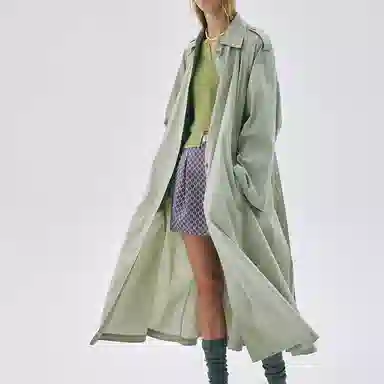 MARDI MERCREDI SS25 BELTED TRENCH COAT RAGLAN_MINT