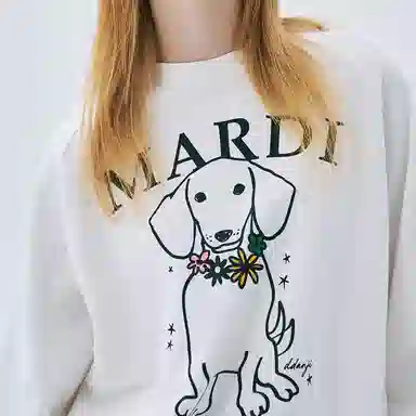 MARDI MERCREDI SS25 SWEATSHIRT SWING THE TAIL DDANJI FLOWER NECKLACE