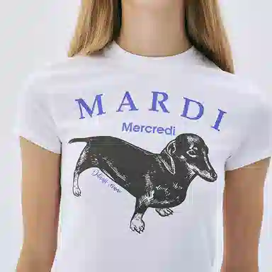 MARDI MERCREDI CROPPED TSHIRT DDANJI_WHITE PURPLE SS25T