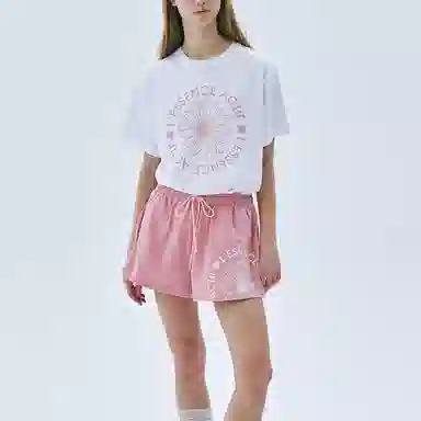 MARDI MERCREDI T-SHIRT ACTIF EMBLEM_WHITE PINK SS25T