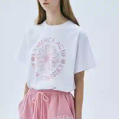 MARDI MERCREDI T-SHIRT ACTIF EMBLEM_WHITE PINK SS25T
