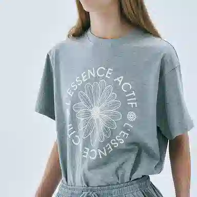 MARDI MERCREDI ACTIF EMBLEM_MELANGE GREY IVORY SS25T