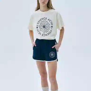 MARDI MERCREDI ACTIF T-SHIRT ACTIF EMBLEM_CREAM NAVY SS25T