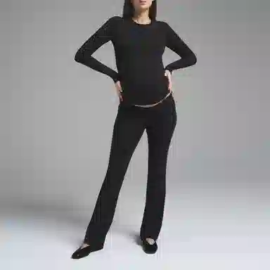 SKIMS SS25 COTTON JERSEY MATERNITY LONG SLEEVE T-SHIRT T