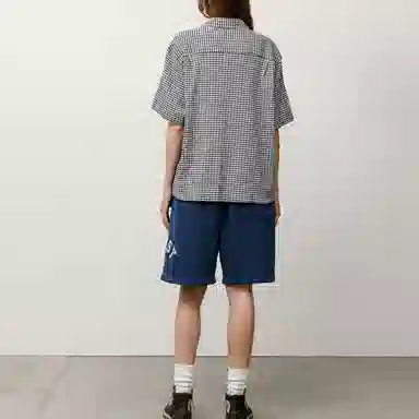 Stussy SS25 CRINKLED CHECK SS SHIRT logo