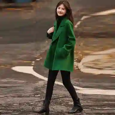 【dme】 纯色双排扣双面呢长袖大衣 女款