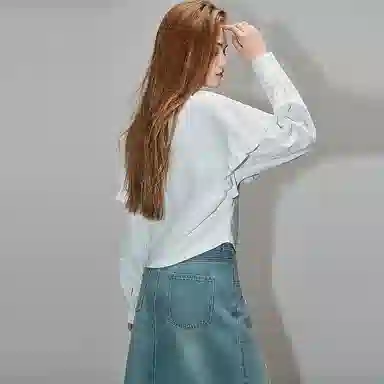 【dme】 纯色圆领套头宽松长袖卫衣 女款