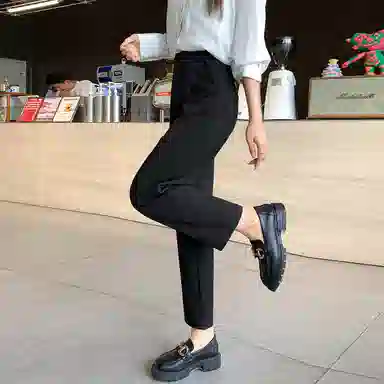 【dme】 简约纯色哈伦九分休闲裤 女款 黑色