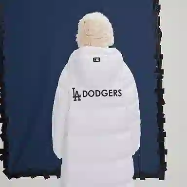 MLB Los Angeles Dodgers Logo Embroidered Long Down Jacket