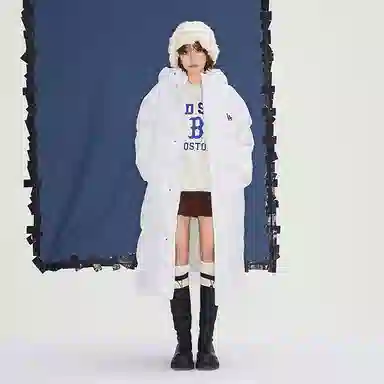 MLB Los Angeles Dodgers Logo Embroidered Long Down Jacket