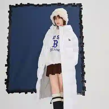 MLB Los Angeles Dodgers Logo Embroidered Long Down Jacket