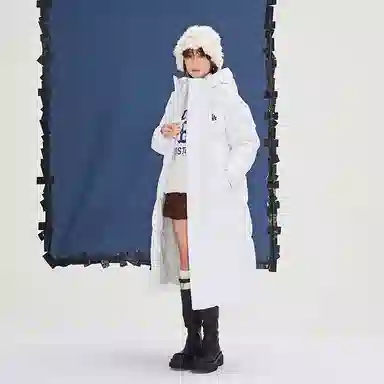 MLB Los Angeles Dodgers Logo Embroidered Long Down Jacket