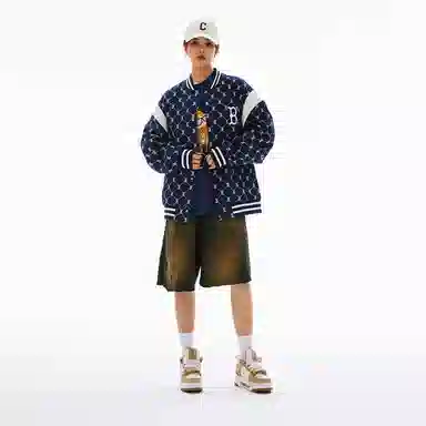 MLB Vintage Baseball Jacket Navy