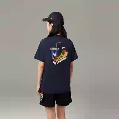 New Era x MLB Letter Print T-Shirt Navy