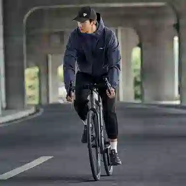 鸿星尔克 防泼水系列 风壳连帽山系户外防风防雨骑行夹克外套 男女同款 礁石蓝