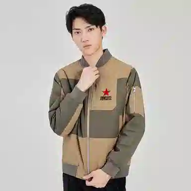 鸿星尔克 拼接棉服 男款