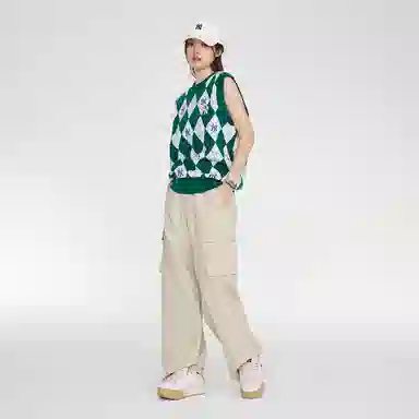 MLB Vintage Letter Knit Vest Green