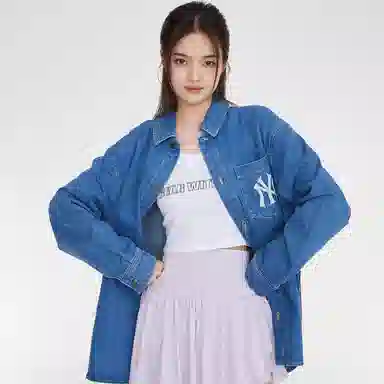 MLB Yankees Logo Denim Shirt