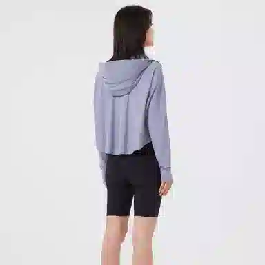 探路者 纯色透气短款宽松防晒服 女款