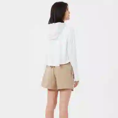 探路者 纯色透气短款宽松防晒服 女款