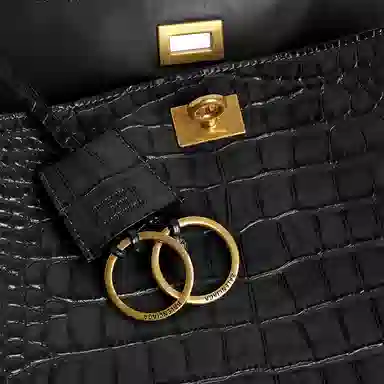 Balenciaga Rodeo Crocodile Embossed Small Handbag