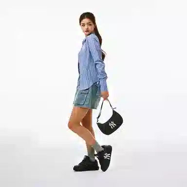 MLB Denim Shoulder Bag Navy