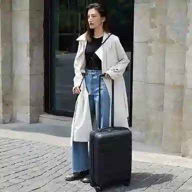 JOLLYING Mineral White Carry-On Suitcase