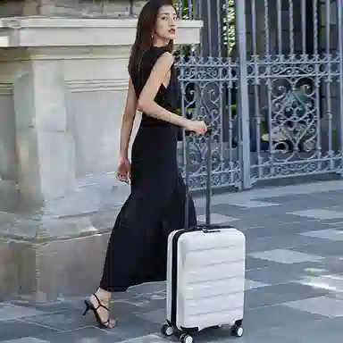 JOLLYING Mineral White Carry-On Suitcase