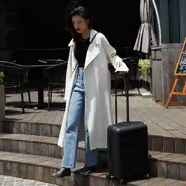 JOLLYING Mineral White Carry-On Suitcase