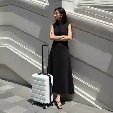 JOLLYING Mineral White Carry-On Suitcase