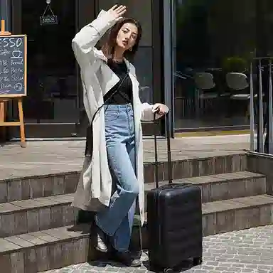 JOLLYING Mineral White Carry-On Suitcase