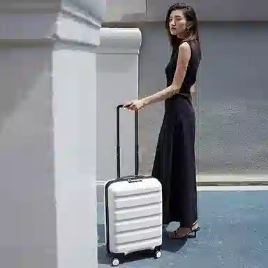 JOLLYING Mineral White Carry-On Suitcase