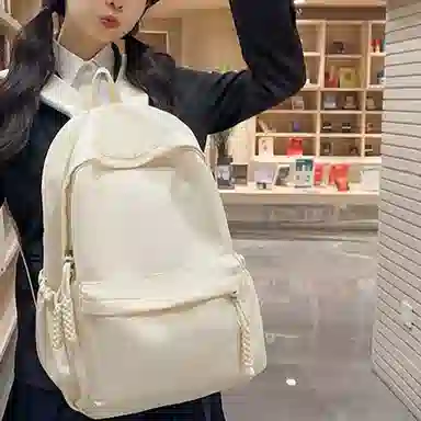 泰克森 简约背包大学生旅行 尼龙 双肩包 中号 男女同款情侣款 黑色,白色,红色