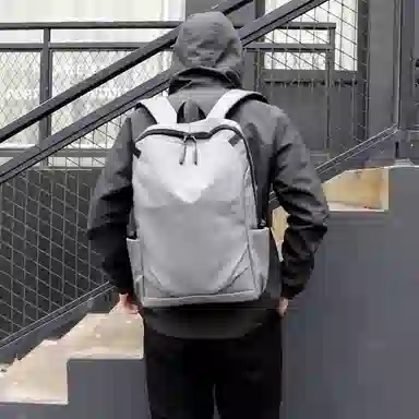 泰克森 休闲时尚 尼龙 双肩包 大号 男女同款情侣款 浅灰色,蓝色,黑色