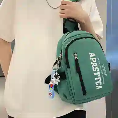 巴朗熊 街头休闲街头简约 尼龙 斜挎包腰包胸包 常规 男女同款情侣款 黑色/白色/绿色