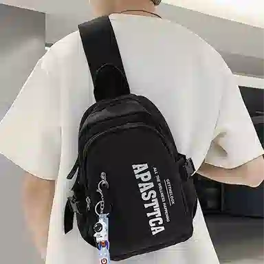 巴朗熊 街头休闲街头简约 尼龙 斜挎包腰包胸包 常规 男女同款情侣款 黑色/白色/绿色