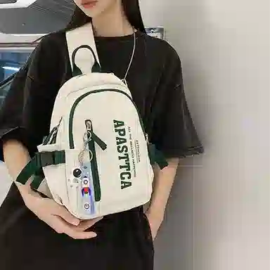 巴朗熊 街头休闲街头简约 尼龙 斜挎包腰包胸包 常规 男女同款情侣款 黑色/白色/绿色