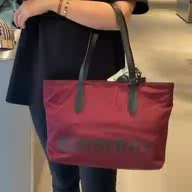 Burberry Recycled Nylon Tote Bag Red