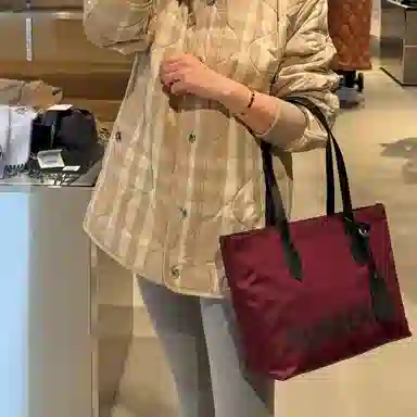 Burberry Recycled Nylon Tote Bag Red