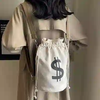 多用帆布包潮牌个性束口水桶包男女单肩斜挎包日系百搭学生双肩包