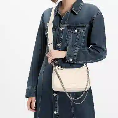 Charles & Keith Quilted Chain Shoulder Bag Milk White