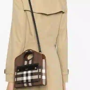 Burberry Check Pattern Shoulder Bag Brown