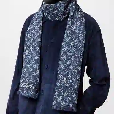 Louis Vuitton Monogram Scarf Deep Blue