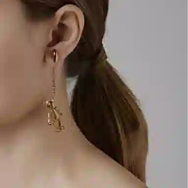 AMBUSH Bunny Earrings Gold