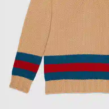 Gucci V-Neck Knit Sweater Brown