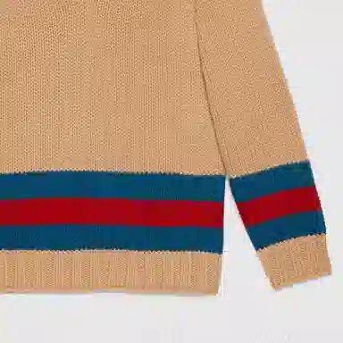 Gucci V-Neck Knit Sweater Brown
