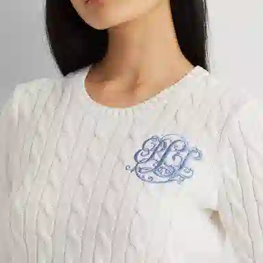 Polo Ralph Lauren SS24 Cable Knit Sweater White