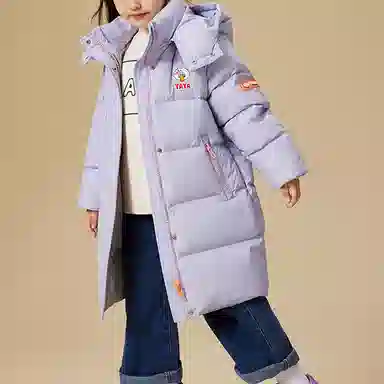 鸭鸭 字母印花连帽长袖加厚羽绒服 儿童款