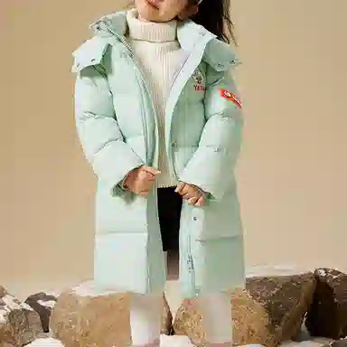 鸭鸭 字母印花连帽长袖加厚羽绒服 儿童款