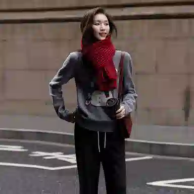 【dme】 提花休闲圆领长袖针织衫 女款